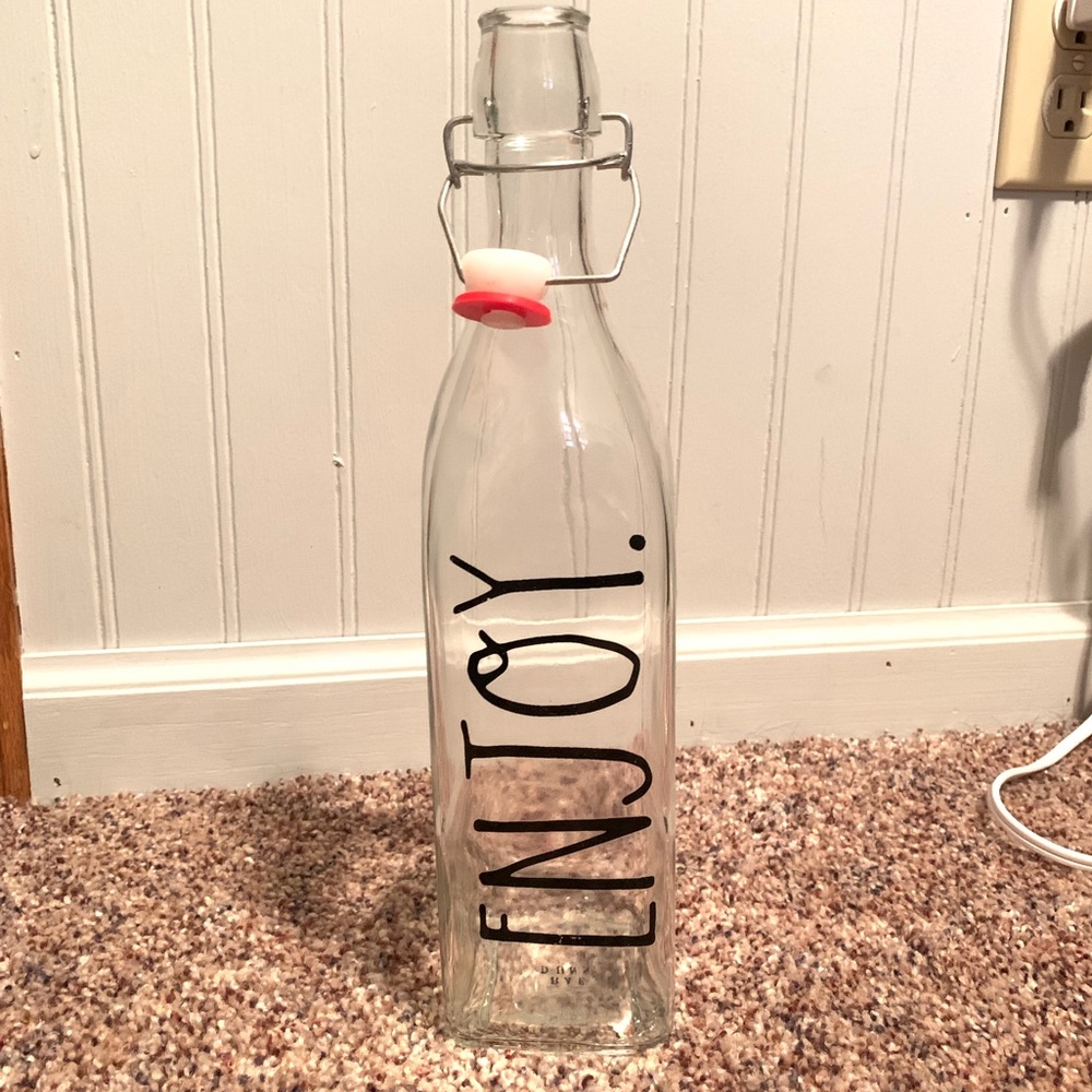 Rae Dunn Glass “ENJOY” Bottle